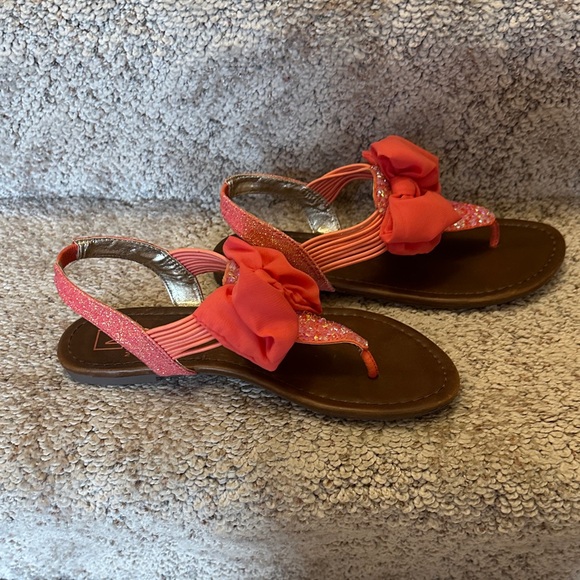 Coral Material Girl Sandals with Bow - Picture 3 of 5